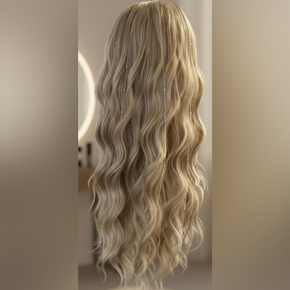 Rhinestone Hair Extensions- Blonde